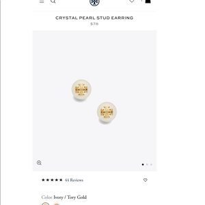 Tory Burch Crystal Pearl Stud Earring